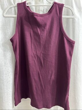 Nine West Plum Ribbed Tank Top
